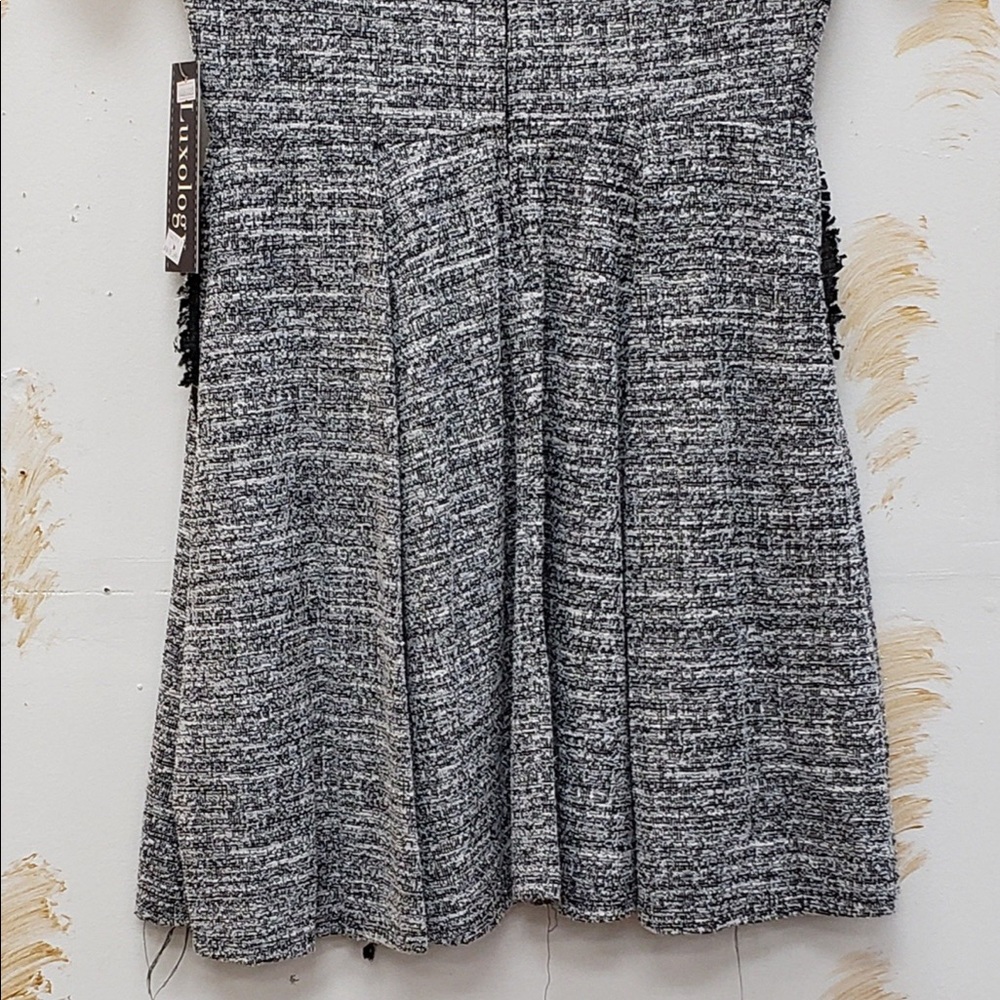 Flare black and white tweed dress - Picture 2 of 2